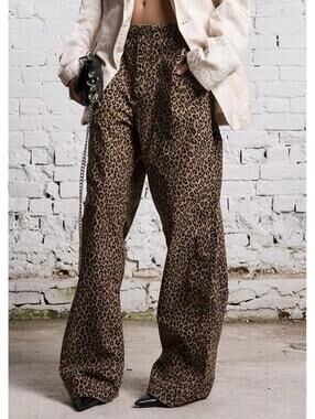 NWT ~ R13 Wide Leg Utility Pant in Leopard  Size 25